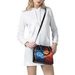 Red And Blue Lightning Print Shoulder Handbag