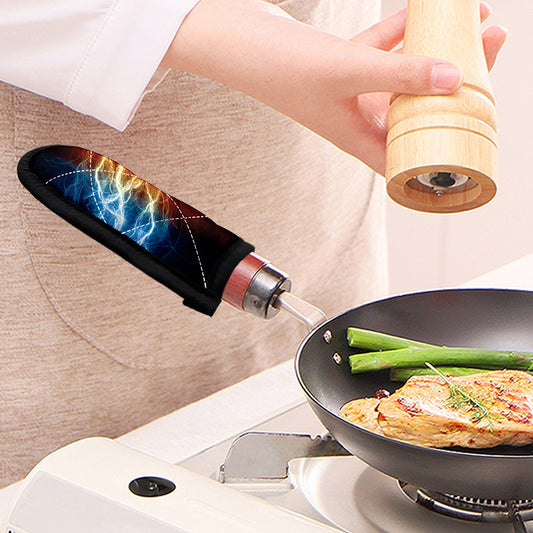 Red And Blue Lightning Print Skillet Handle Cover