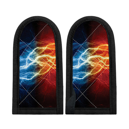 Red And Blue Lightning Print Skillet Handle Cover