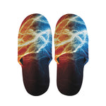 Red And Blue Lightning Print Slippers