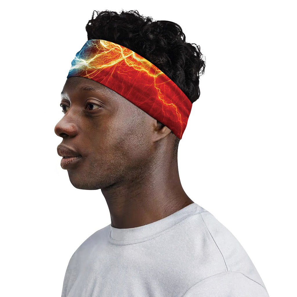 Red And Blue Lightning Print Sports Headband