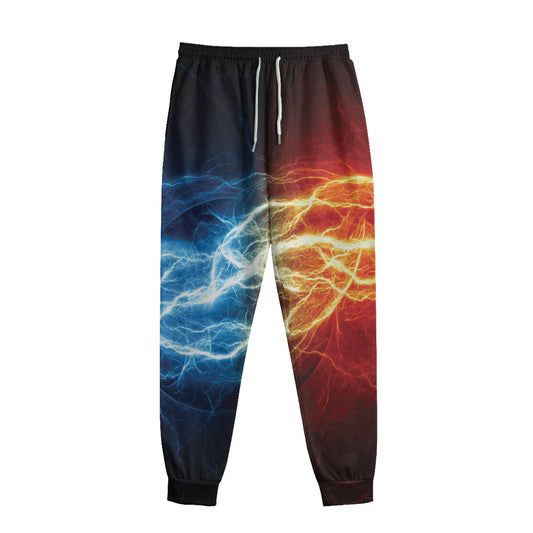 Red And Blue Lightning Print Sweatpants
