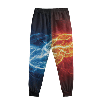 Red And Blue Lightning Print Sweatpants