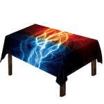 Red And Blue Lightning Print Tablecloth