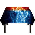 Red And Blue Lightning Print Tablecloth