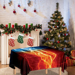 Red And Blue Lightning Print Tablecloth