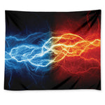 Red And Blue Lightning Print Tapestry