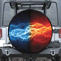Red And Blue Lightning Print Tire Cover