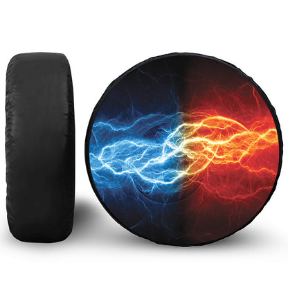 Red And Blue Lightning Print Tire Cover