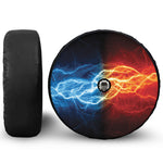 Red And Blue Lightning Print Tire Cover With Camera Hole