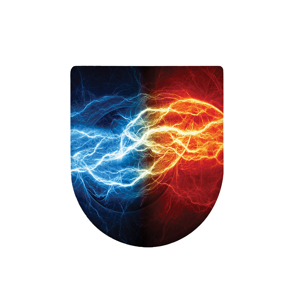 Red And Blue Lightning Print Toilet Lid Cover