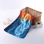 Red And Blue Lightning Print Towel