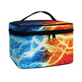 Red And Blue Lightning Print Travel Makeup Bag