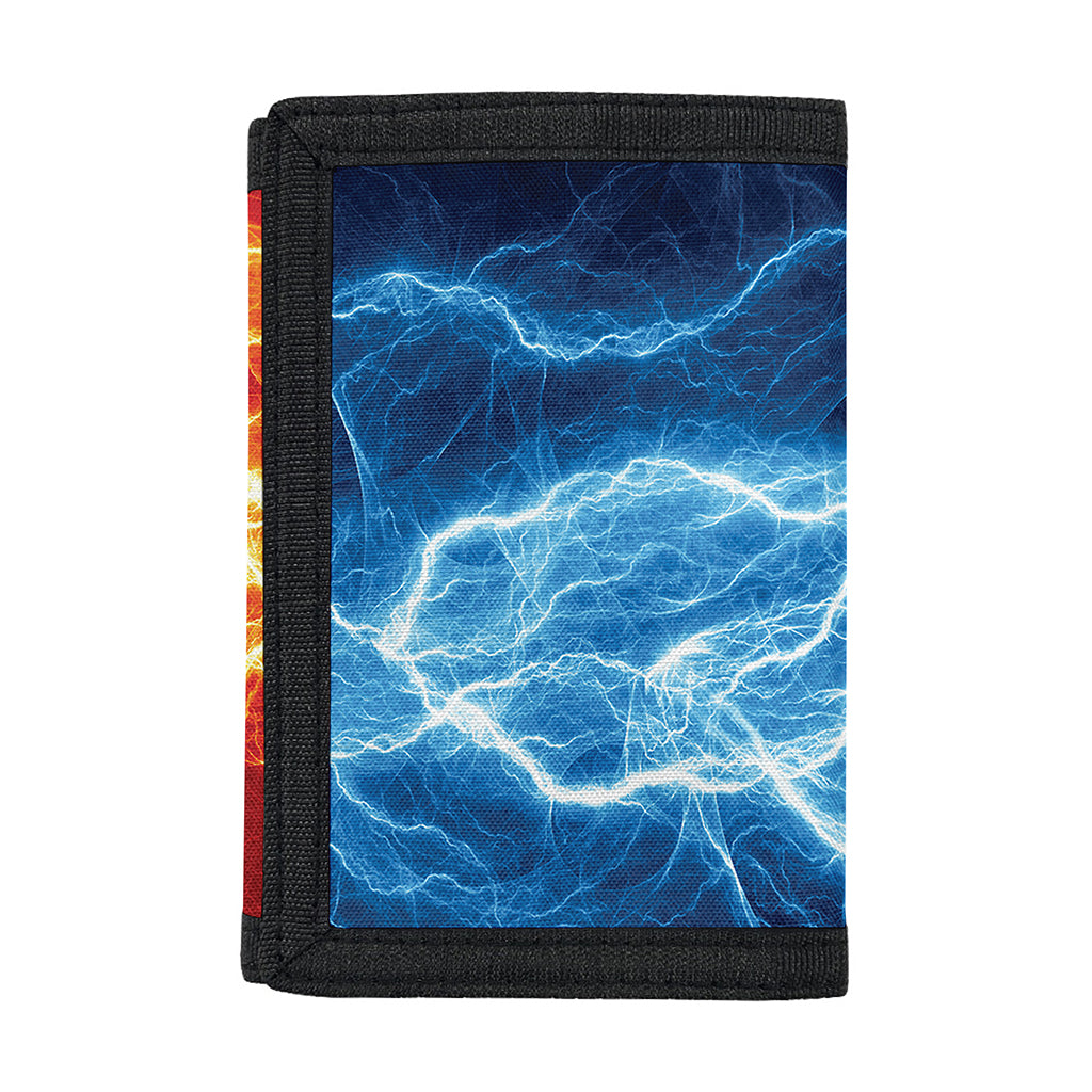 Red And Blue Lightning Print Trifold Wallet