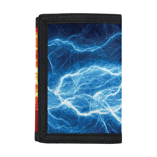 Red And Blue Lightning Print Trifold Wallet