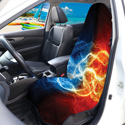 Red And Blue Lightning Print Waterproof Car Seat Cover