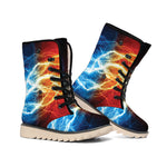 Red And Blue Lightning Print Winter Boots