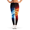 Red And Blue Lightning Print Women's Leggings
