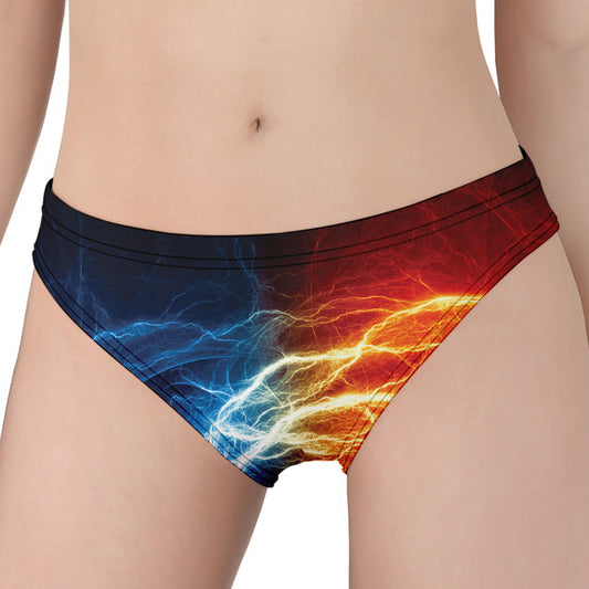 Red And Blue Lightning Print Women's Panties