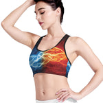 Red And Blue Lightning Print Women's Sports Bra