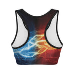 Red And Blue Lightning Print Women's Sports Bra