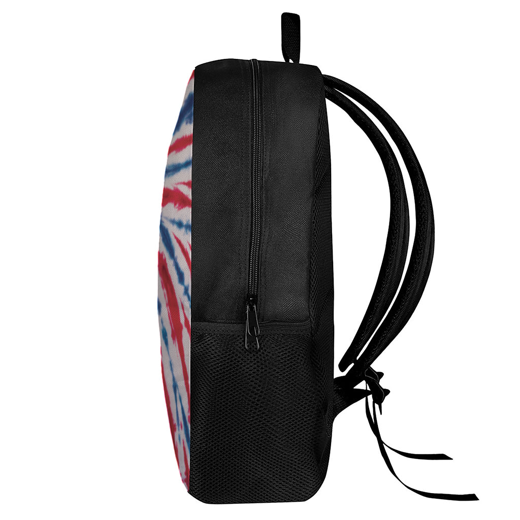 Red And Blue Spider Tie Dye Print 17 Inch Backpack