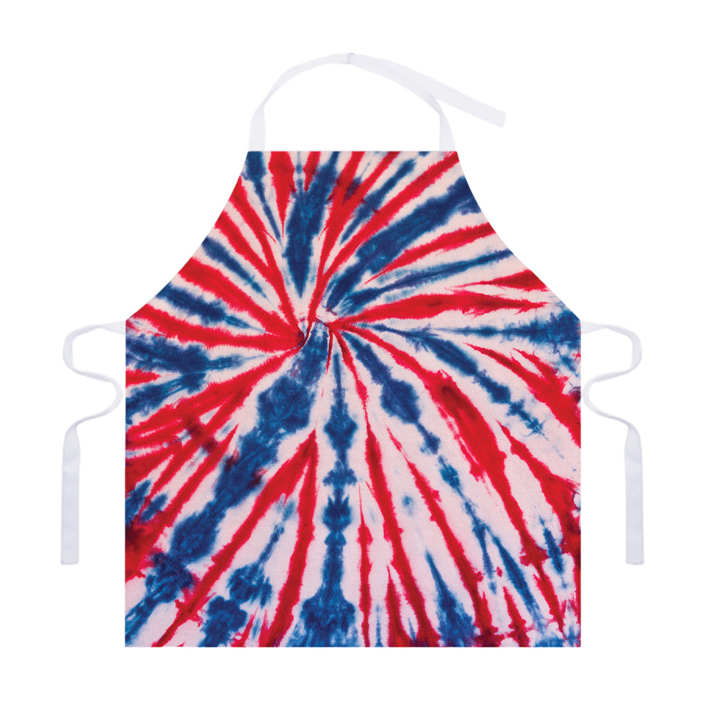 Red And Blue Spider Tie Dye Print Adjustable Apron