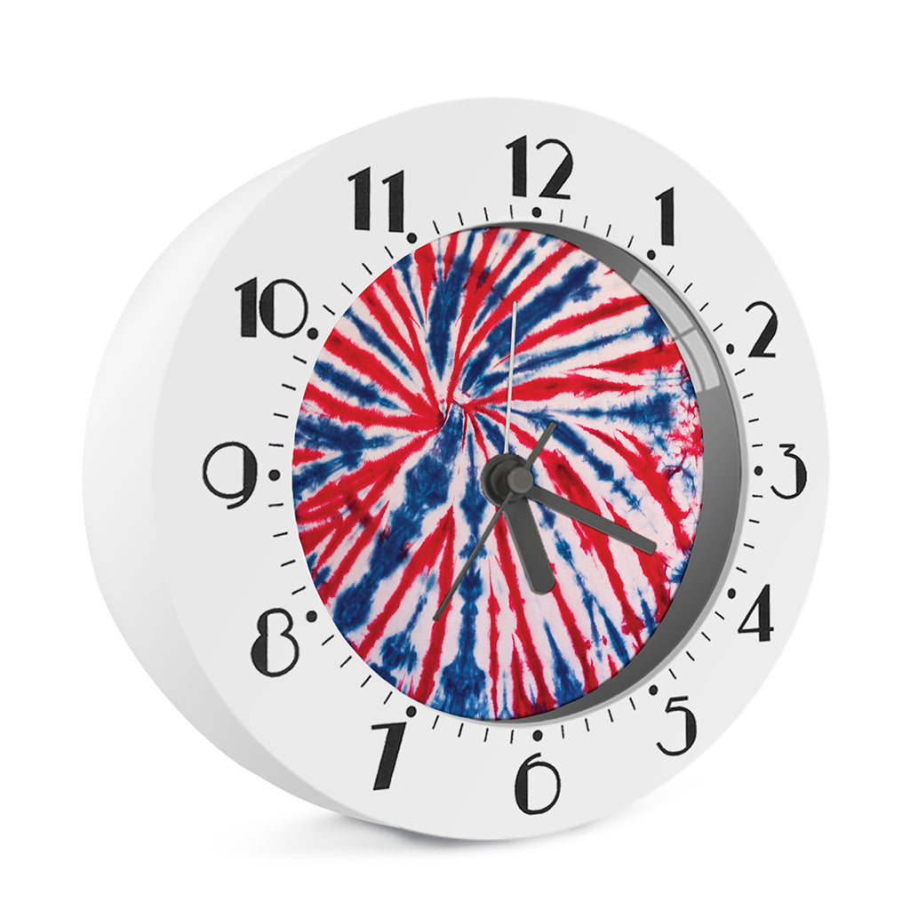 Red And Blue Spider Tie Dye Print Alarm Clock