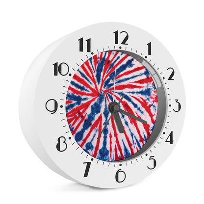 Red And Blue Spider Tie Dye Print Alarm Clock