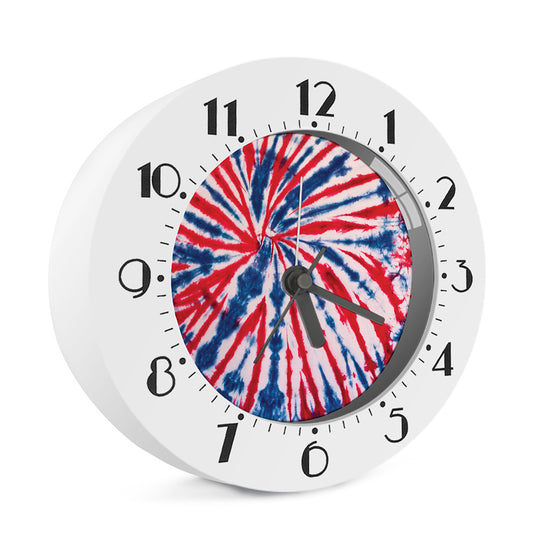Red And Blue Spider Tie Dye Print Alarm Clock