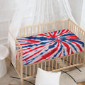 Red And Blue Spider Tie Dye Print Baby Crib Sheet