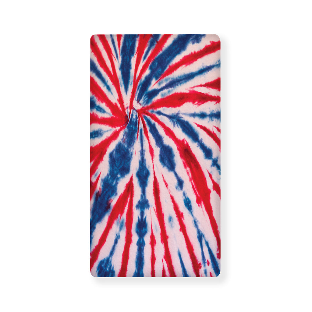 Red And Blue Spider Tie Dye Print Baby Crib Sheet