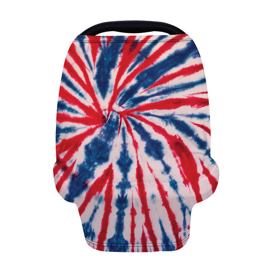 Red And Blue Spider Tie Dye Print Baby Seat Cover