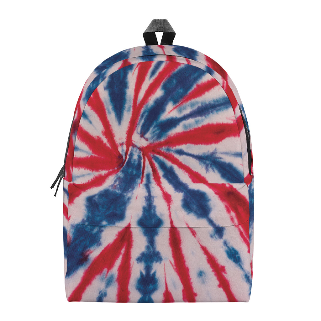 Red And Blue Spider Tie Dye Print Backpack