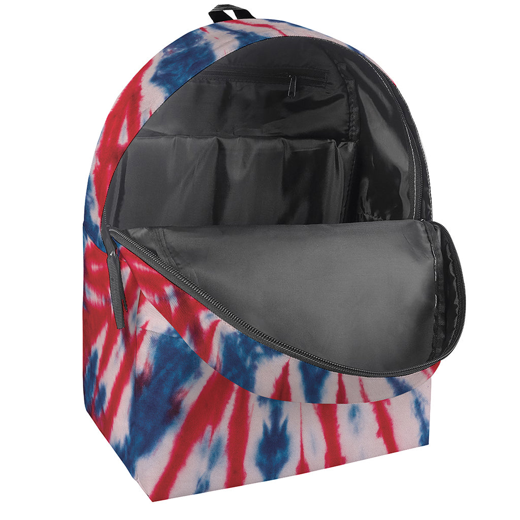 Red And Blue Spider Tie Dye Print Backpack