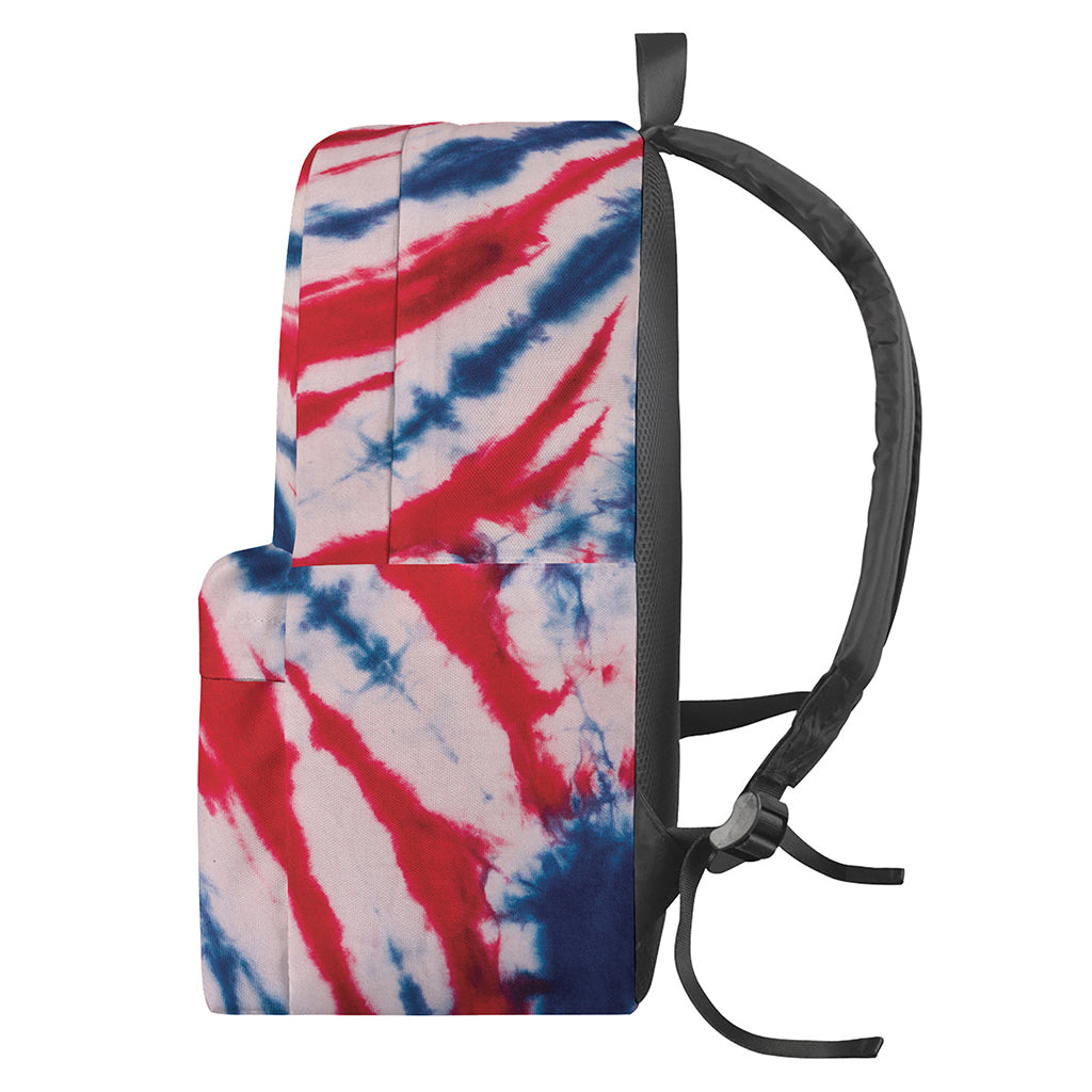 Red And Blue Spider Tie Dye Print Backpack