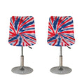 Red And Blue Spider Tie Dye Print Bar Stool Covers
