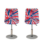 Red And Blue Spider Tie Dye Print Bar Stool Covers