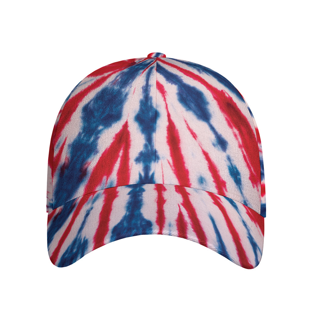 Red And Blue Spider Tie Dye Print Baseball Cap