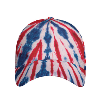 Red And Blue Spider Tie Dye Print Baseball Cap