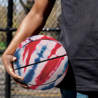 Red And Blue Spider Tie Dye Print Basketball