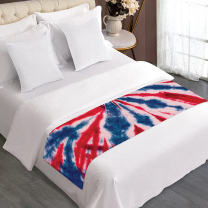 Red And Blue Spider Tie Dye Print Bed Runner