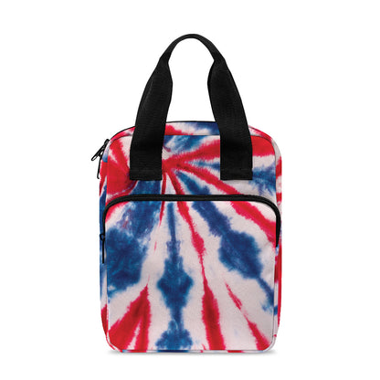 Red And Blue Spider Tie Dye Print Bible Tote Bag