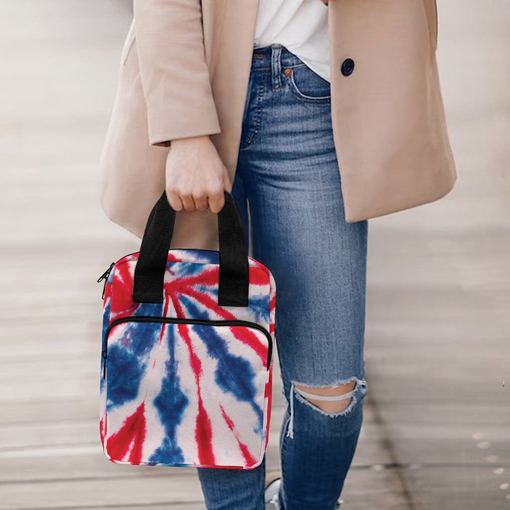Red And Blue Spider Tie Dye Print Bible Tote Bag