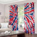 Red And Blue Spider Tie Dye Print Dimout Grommet Curtains