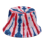 Red And Blue Spider Tie Dye Print Bucket Hat
