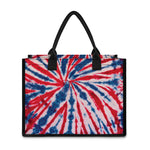 Red And Blue Spider Tie Dye Print Canvas Tote Bag