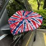 Red And Blue Spider Tie Dye Print Car Side Mirror Covers