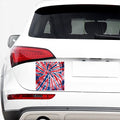 Red And Blue Spider Tie Dye Print Car Sticker