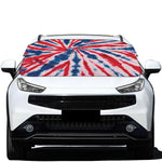 Red And Blue Spider Tie Dye Print Car Windshield Snow Cover